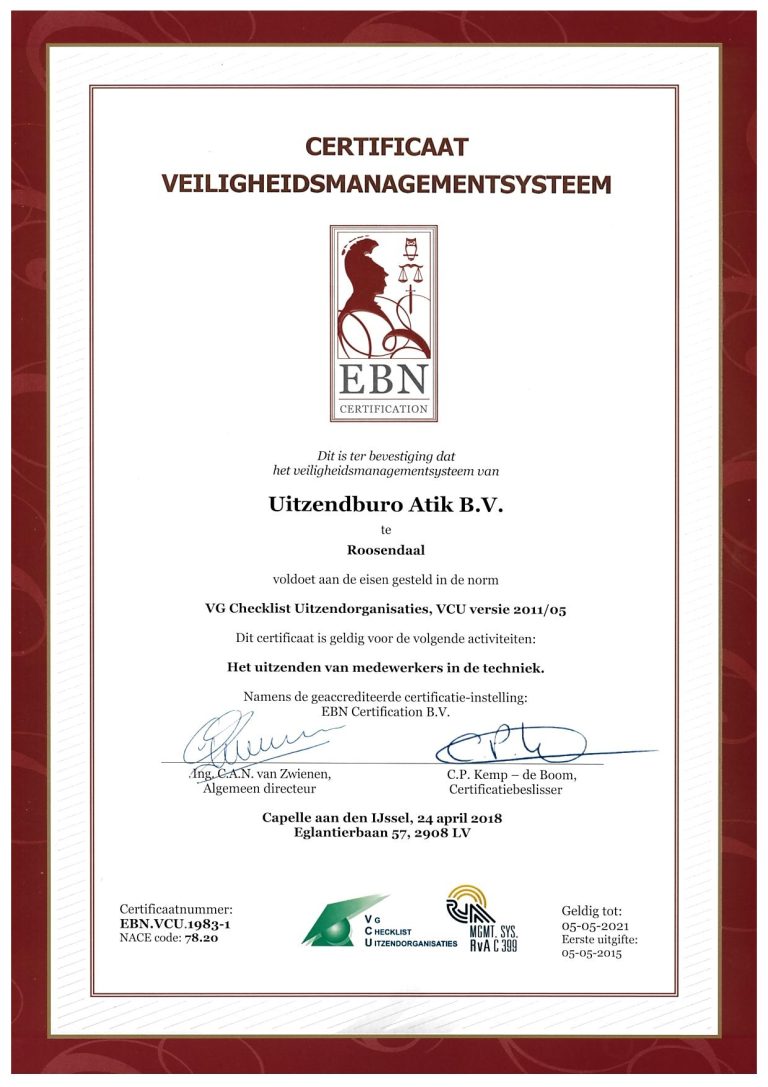 VCU-Certificaat